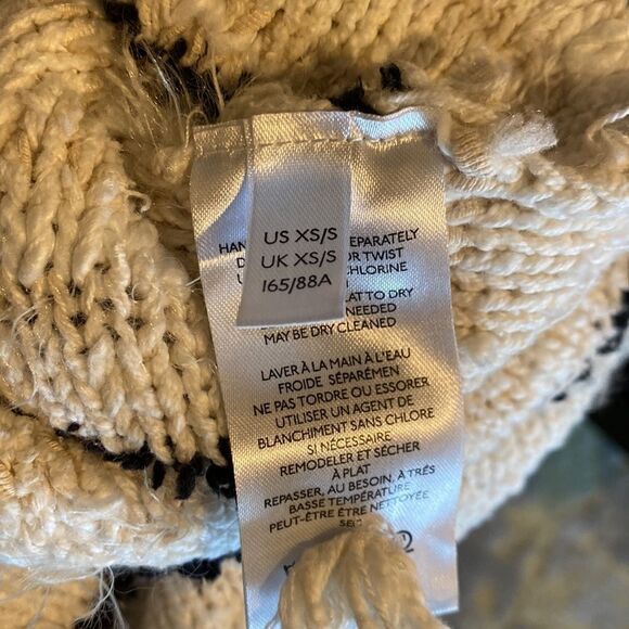 Anthropologie Extra Small/Small Margot Fringed Poncho Sweater Metal - Picture 11 of 12